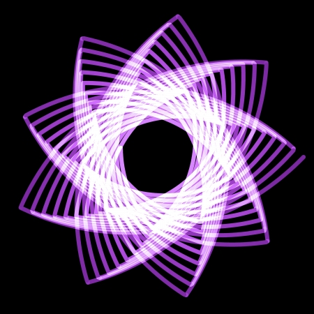 flower spirograph pendulum photography on black backgroundの写真素材