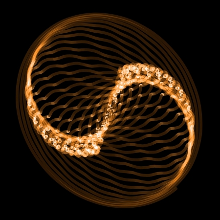 flower spirograph pendulum photography on black backgroundの写真素材