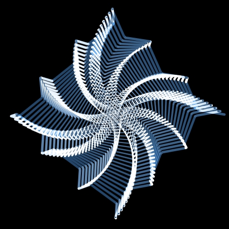 flower spirograph pendulum photography on black backgroundの写真素材