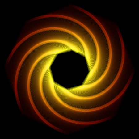 flower spirograph pendulum photography on black backgroundの写真素材