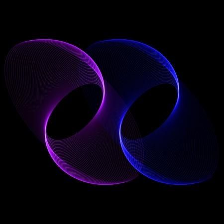 flower spirograph pendulum photography on black backgroundの写真素材