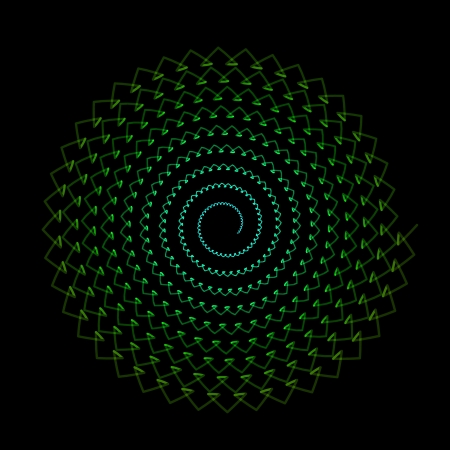 flower spirograph pendulum photography on black backgroundの写真素材