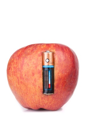 Battery Powered Natural Red Apple の写真素材