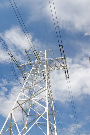 towers for power transmission lines high voltageの写真素材