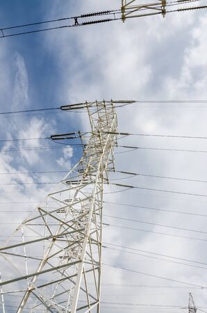towers for power transmission lines high voltageの写真素材