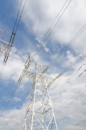 towers for power transmission lines high voltageの写真素材