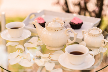 wedding decor cups, teapotの写真素材