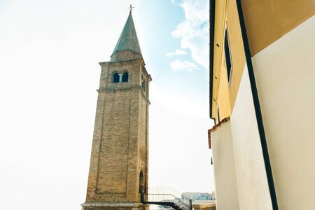 Church of Our Lady of the Angel on the beach of Caorle Italy, Santuario della Madonna dell'Angeloの写真素材
