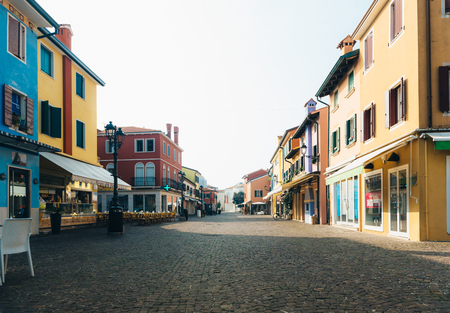 Tourist district of the old provincial town of Caorle in Italy on the Adriatic coast