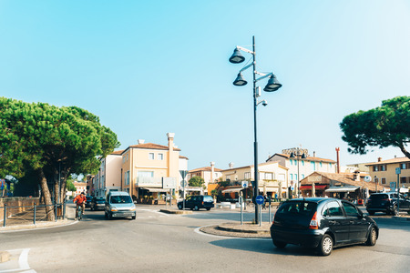 Tourist district of the old provincial town of Caorle in Italy on the Adriatic coastのeditorial素材