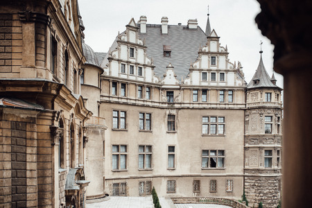 old Polish castle in the village of mosznaのeditorial素材