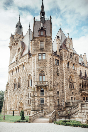 old Polish castle in the village of mosznaのeditorial素材