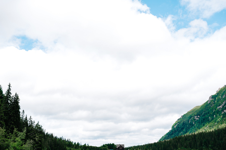 alpine lake sea eye in summer in Polandの写真素材