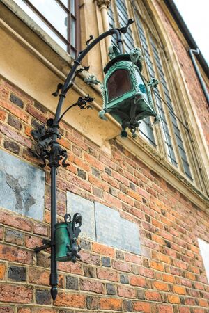 bronze lantern in the market square of Krakowの写真素材