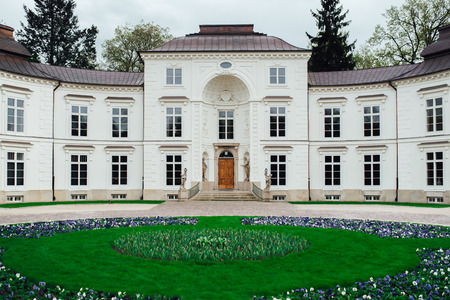 Ancient palace and park ensemble of Lazienki in Warsaw Polandのeditorial素材