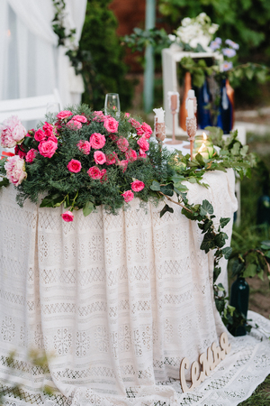 Banquet hall for weddings, banquet hall decoration, atmospheric decorの写真素材