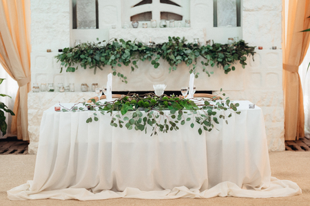 Banquet hall for weddings, banquet hall decoration, atmospheric decorの写真素材