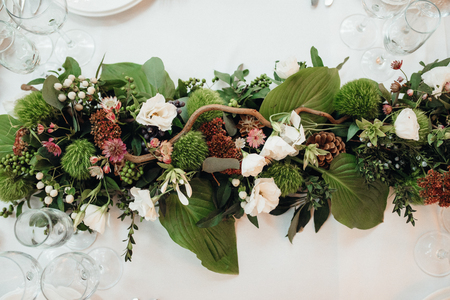 Banquet hall for weddings, banquet hall decoration, atmospheric decorの写真素材