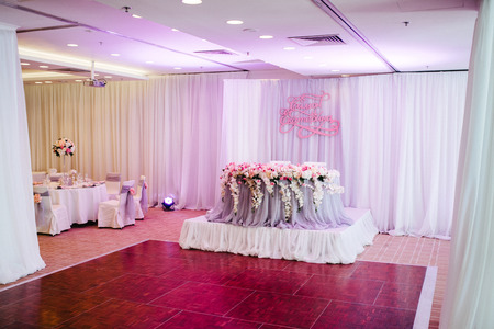 Banquet hall for weddings, banquet hall decoration, atmospheric decorの写真素材