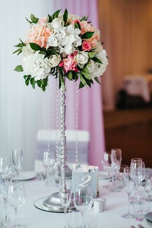 Banquet hall for weddings, banquet hall decoration, atmospheric decorの写真素材