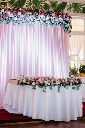 Banquet hall for weddings, banquet hall decoration, atmospheric decorの写真素材