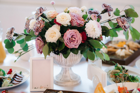 Banquet hall for weddings, banquet hall decoration, atmospheric decorの写真素材