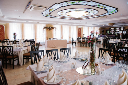 Banquet hall for weddings, banquet hall decoration, atmospheric decorの写真素材