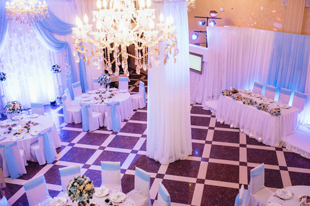 Banquet hall for weddings, banquet hall decoration, atmospheric decorの写真素材