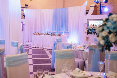 Banquet hall for weddings, banquet hall decoration, atmospheric decorの写真素材