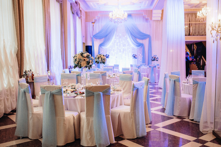 Banquet hall for weddings, banquet hall decoration, atmospheric decorの写真素材