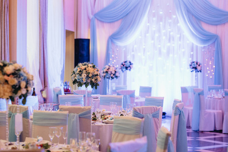 Banquet hall for weddings, banquet hall decoration, atmospheric decorの写真素材