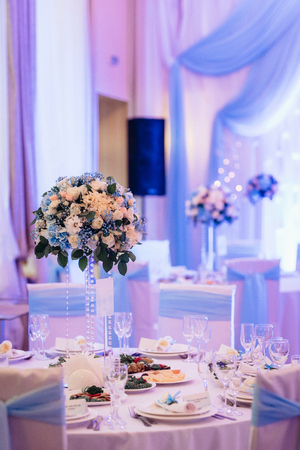 Banquet hall for weddings, banquet hall decoration, atmospheric decorの写真素材