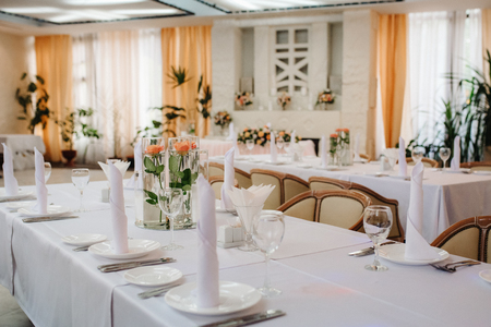 Banquet hall for weddings, banquet hall decoration, atmospheric decorの写真素材