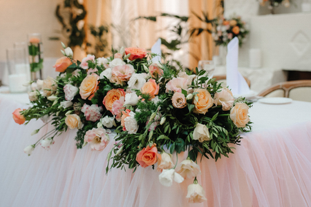 Banquet hall for weddings, banquet hall decoration, atmospheric decorの写真素材