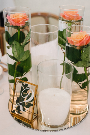 Banquet hall for weddings, banquet hall decoration, atmospheric decorの写真素材