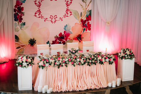Banquet hall for weddings, banquet hall decoration, atmospheric decorの写真素材