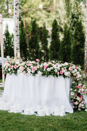 Banquet hall for weddings, banquet hall decoration, atmospheric decorの写真素材