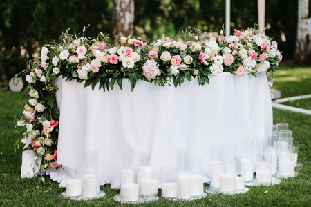 Banquet hall for weddings, banquet hall decoration, atmospheric decorの写真素材