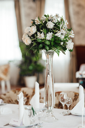 Banquet hall for weddings, banquet hall decoration, atmospheric decorの写真素材