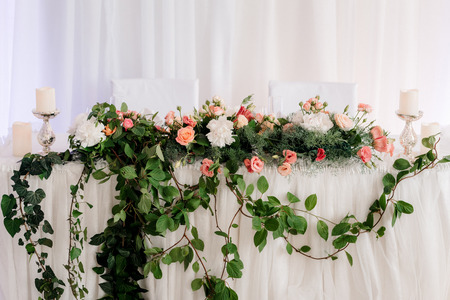 Banquet hall for weddings, banquet hall decoration, atmospheric decorの写真素材