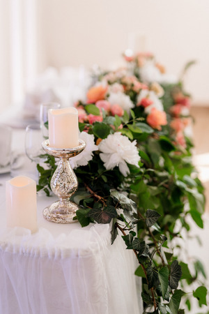 Banquet hall for weddings, banquet hall decoration, atmospheric decorの写真素材