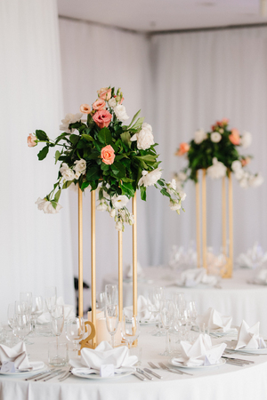 Banquet hall for weddings, banquet hall decoration, atmospheric decorの写真素材