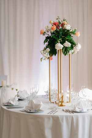 Banquet hall for weddings, banquet hall decoration, atmospheric decorの写真素材