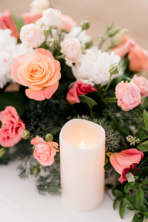 Banquet hall for weddings, banquet hall decoration, atmospheric decorの写真素材