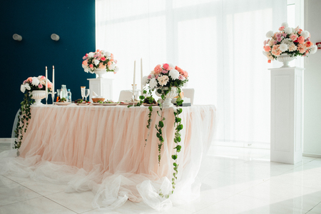 Banquet hall for weddings, banquet hall decoration, atmospheric decorの写真素材