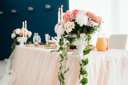 Banquet hall for weddings, banquet hall decoration, atmospheric decorの写真素材