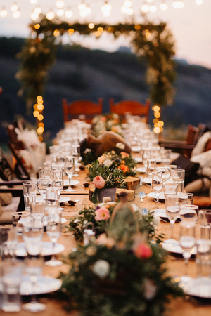 Banquet hall for weddings, banquet hall decoration, atmospheric decorの写真素材