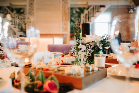 Banquet hall for weddings, banquet hall decoration, atmospheric decorの写真素材