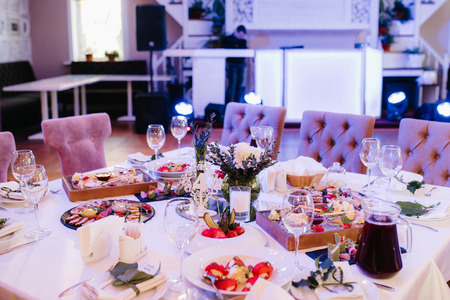 Banquet hall for weddings, banquet hall decoration, atmospheric decorの写真素材