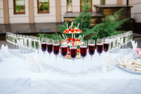 wedding glasses for wine and champagne from crystalの写真素材